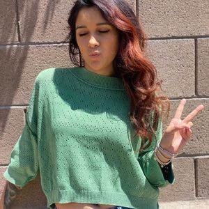 Free People Green Top